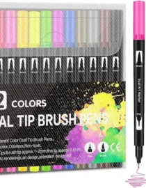 12 PC DUAL TIP BRUSH PEN