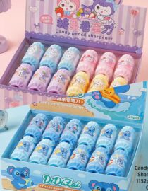 24pc CANDY ERASER WITH SHARPENER